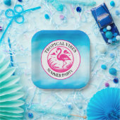 Rosa Flamingo Sommer Kreis Design-68730 Pappteller (Party)