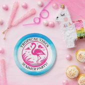 Rosa Flamingo Sommer Kreis Design-68730 Pappteller (Party)