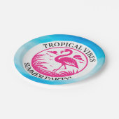 Rosa Flamingo Sommer Kreis Design-68730 Pappteller (Schrägansicht)