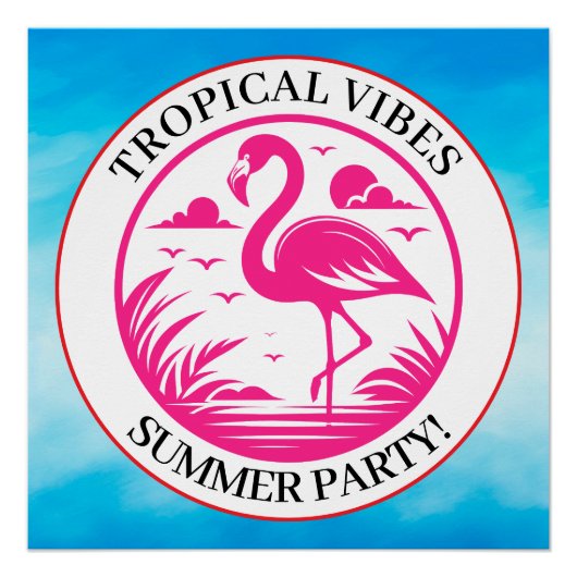 Rosa Flamingo Sommer Kreis Design-68730 Poster (Vorderseite)