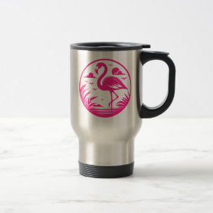 Rosa Flamingo Sommer Kreis Design-68730 Reisebecher
