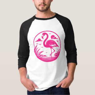 Rosa Flamingo Sommer Kreis Design-68730 T-Shirt