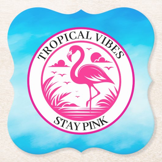 Rosa Flamingo Sommer Kreis Design-68730 Untersetzer (Vorderseite)