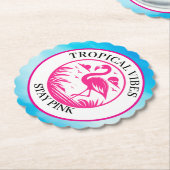 Rosa Flamingo Sommer Kreis Design- Untersetzer (angewinkelt)
