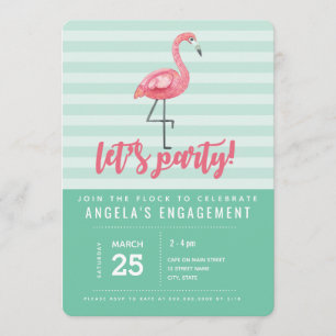 Rosa Flamingo-Sommer-Party Einladung