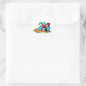 Rosa Flamingo Sommer Quadratischer Aufkleber (Tasche)