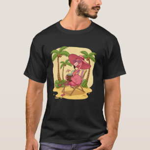 Rosa Flamingo Sommer Stimmung Strand Palme Sommer T-Shirt