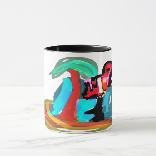 Rosa Flamingo Sommer Tasse (Zentrum)
