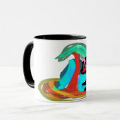 Rosa Flamingo Sommer Tasse (Vorderseite Links)