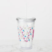 Rosa Flamingo-Sommer-tropische Acryltrinkbecher (Rechts)