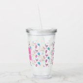 Rosa Flamingo-Sommer-tropische Acryltrinkbecher (Links)