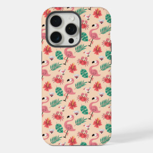 Rosa Flamingo Sommer Tropisches Muster iPhone 15 Pro Max Hülle