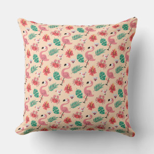 Rosa Flamingo Sommer Tropisches Muster Kissen