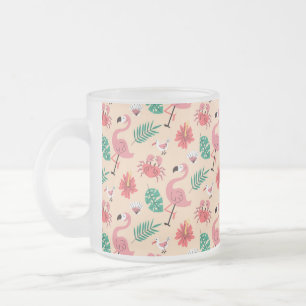 Rosa Flamingo Sommer Tropisches Muster Mattglastasse