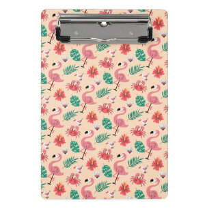 Rosa Flamingo Sommer Tropisches Muster Mini Klemmbrett