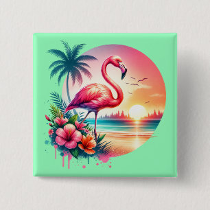 Rosa Flamingo Sonnenuntergang Clipart-93938 Button