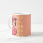 Rosa Flamingo Sonnige Stimmung Kaffeetasse (Vorderseite Links)