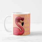 Rosa Flamingo Sonnige Stimmung Kaffeetasse (Links)