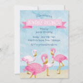Rosa Flamingo-Sonntagbrunch-Party Einladung (Vorderseite)