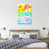 Rosa Flamingo Spiegelung Leinwanddruck (Insitu (Schlafzimmer))