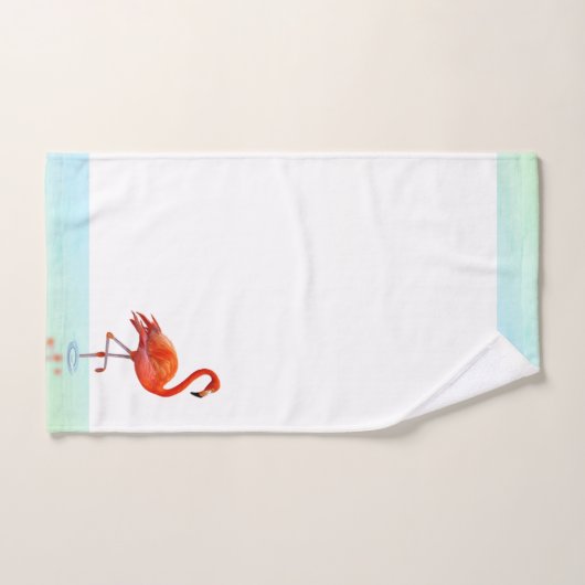 Rosa Flamingo Stehend am Lake Bath Handtuch Set (Handtuch)