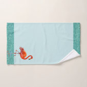 Rosa Flamingo Stehend am Strand auf Aquamarinem Li Badhandtuch Set (Handtuch)