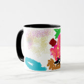 Rosa Flamingo-Stil Tasse (Vorderseite Links)