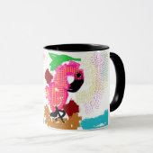 Rosa Flamingo-Stil Tasse (VorderseiteRechts)