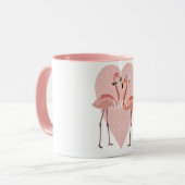 Rosa Flamingo stilvolles Herz Liebe Tasse (Vorderseite Links)
