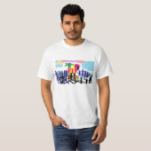 Rosa Flamingo Strand T-Shirt (Vorne ganz)
