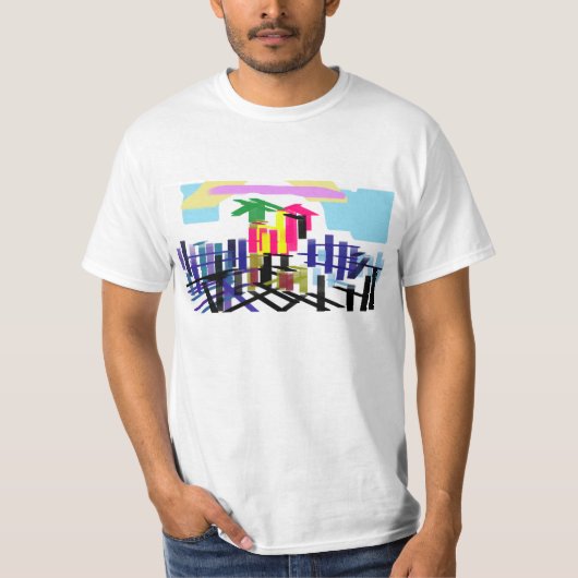 Rosa Flamingo Strand T-Shirt (Vorderseite)