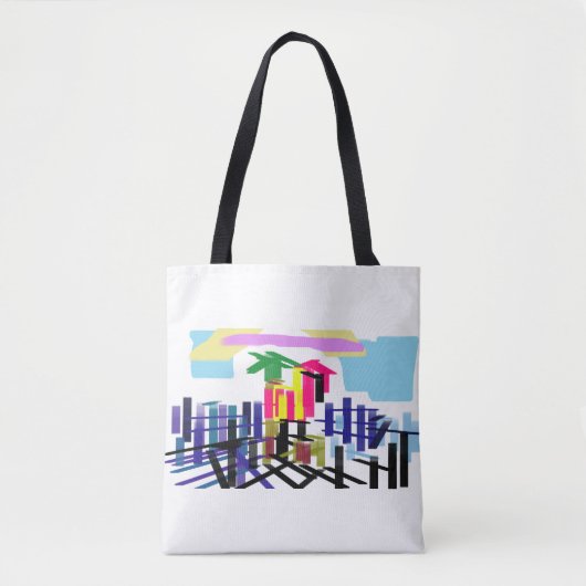 Rosa Flamingo Strand Tasche (Vorderseite)