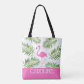 Rosa Flamingo-Strand-Tasche Tasche (Rückseite)