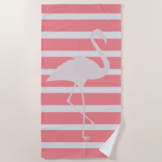Rosa Flamingo Strandtuch (Vorderseite)