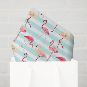 Rosa Flamingo-Streifenmuster-Seidenpapier Seidenpapier