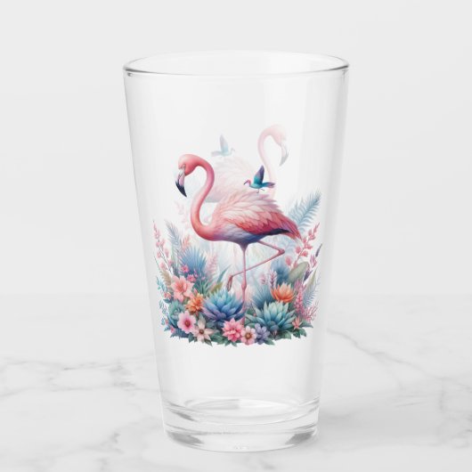 Rosa Flamingo Sublimation Glas (Vorderseite)