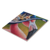 Rosa Flamingo Sun Hat Hermit Crab Wasserfarbe Kuns Fliese (Seite)