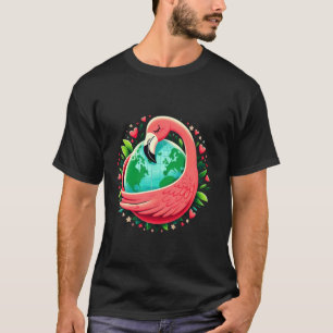 Rosa Flamingo Tag der Erde Umarmen Liebt den Plane T-Shirt