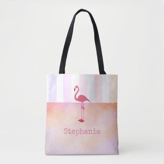 Rosa Flamingo-Tasche personalisieren Tasche (Vorderseite)
