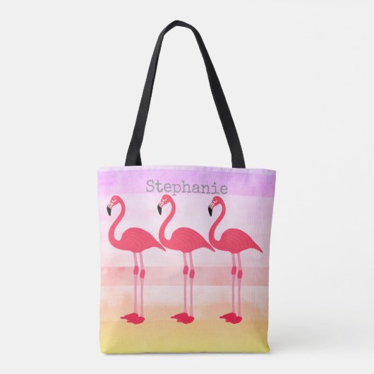 Rosa Flamingo-Tasche personalisieren Tasche (Rückseite)