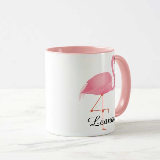 Rosa Flamingo Tasse (VorderseiteRechts)