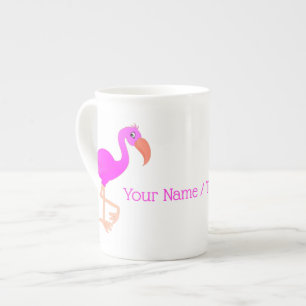 Rosa Flamingo-Tasse mit benutzerdefiniertem Textna Porzellantasse