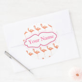 Rosa Flamingo-Theme Runder Aufkleber (Umschlag)