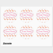 Rosa Flamingo-Theme Runder Aufkleber (Blatt)