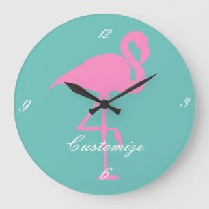 Rosa Flamingo Thunder_Cove Große Wanduhr