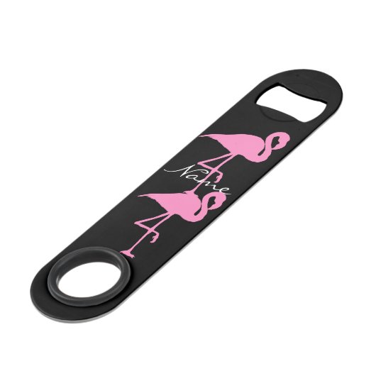 Rosa Flamingo Thunder_Cove Speed Flaschenöffner (Vorderseite Schrägansicht)