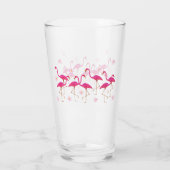 Rosa Flamingo-Trinkglas Glas (Rückseite)