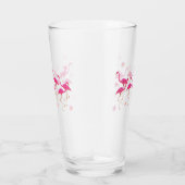 Rosa Flamingo-Trinkglas Glas (Rechts)