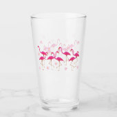 Rosa Flamingo-Trinkglas Glas (Vorderseite)