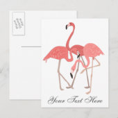 Rosa Flamingo-Trio Postkarte (Vorne/Hinten)